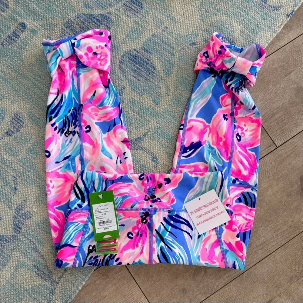 New Lilly Pulitzer Tropical Cropped Leggings Women’s XS Fara Weekender Luxletic